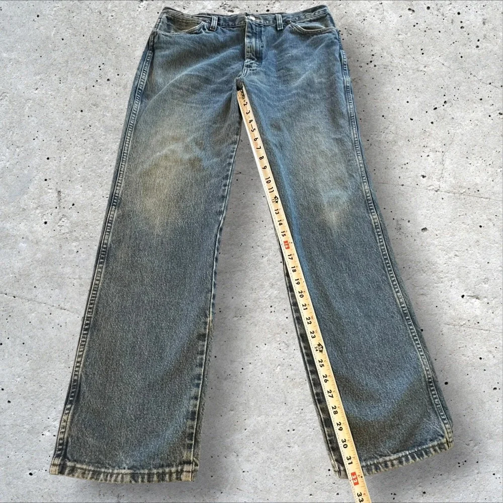 Wrangler‎ Cowboy Cut Jeans Mens 34x32 Blue Slim Fit 936GBK Faded Denim